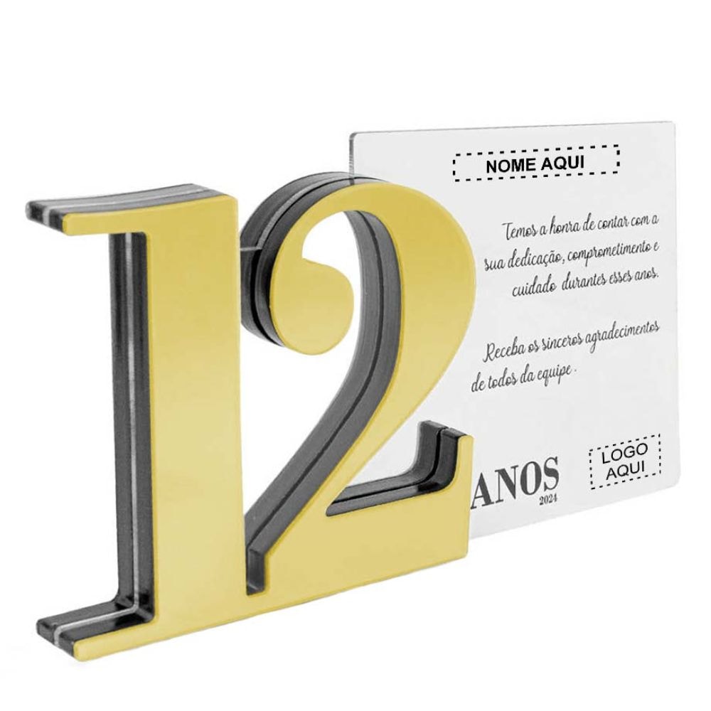 Placa Homenagem em Acrílico Personalizada 12 Anos Placa Homenagem em Acrílico Personalizada 12 Anos