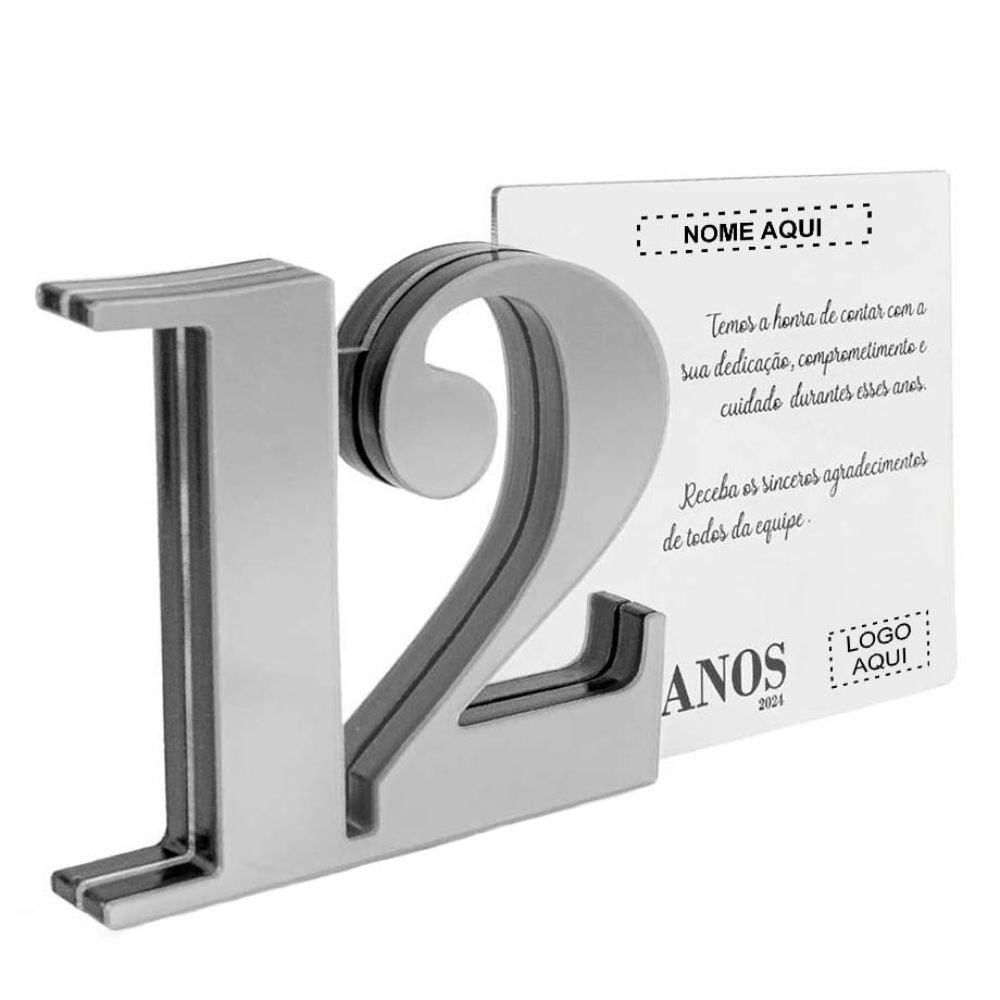 Placa Homenagem em Acrílico Personalizada 12 Anos Placa Homenagem em Acrílico Personalizada 12 Anos