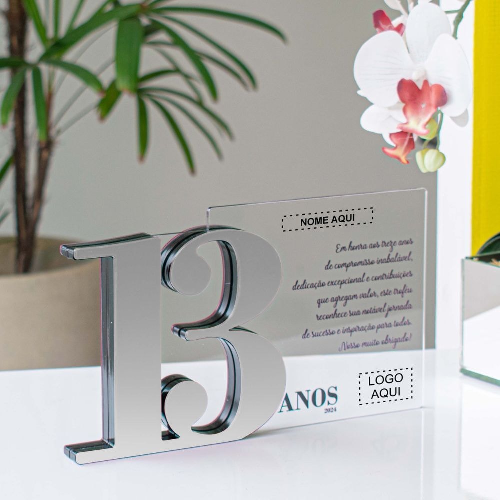 Placa Homenagem em Acrílico Personalizada 13 Anos Placa Homenagem em Acrílico Personalizada 13 Anos