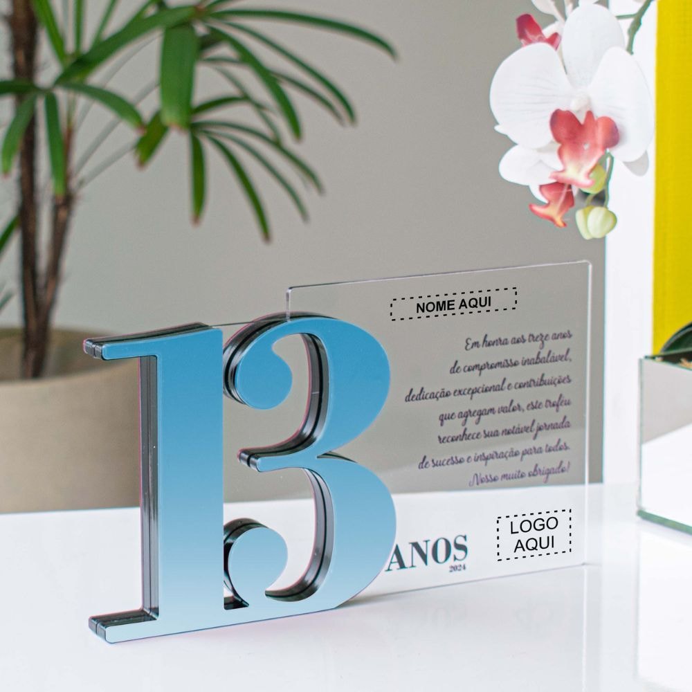 Placa Homenagem em Acrílico Personalizada 13 Anos Placa Homenagem em Acrílico Personalizada 13 Anos