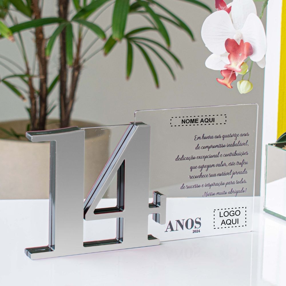 Placa Homenagem em Acrílico Personalizada 14 Anos Placa Homenagem em Acrílico Personalizada 14 Anos