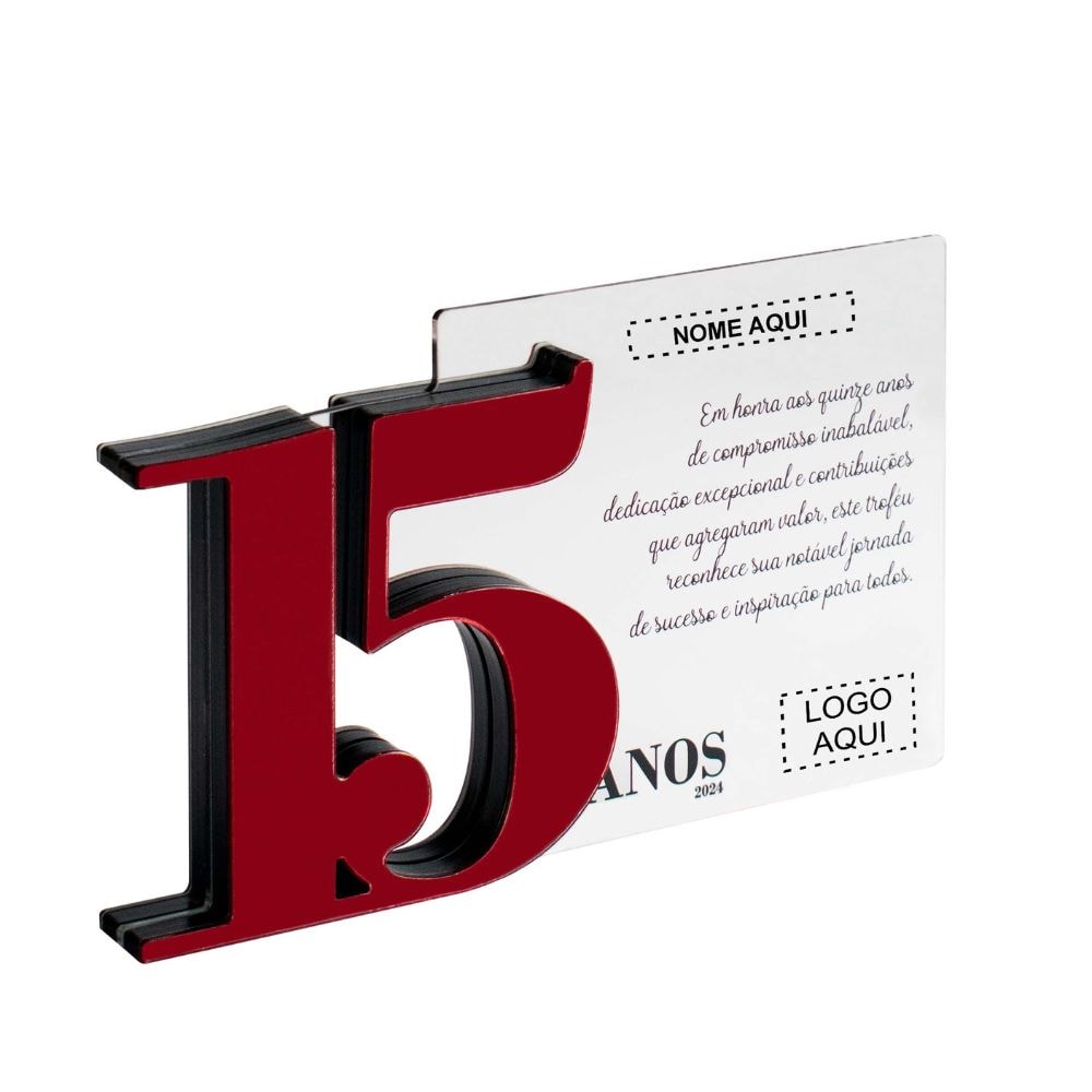 Placa Homenagem em Acrílico Personalizada 15 Anos Placa Homenagem em Acrílico Personalizada 15 Anos
