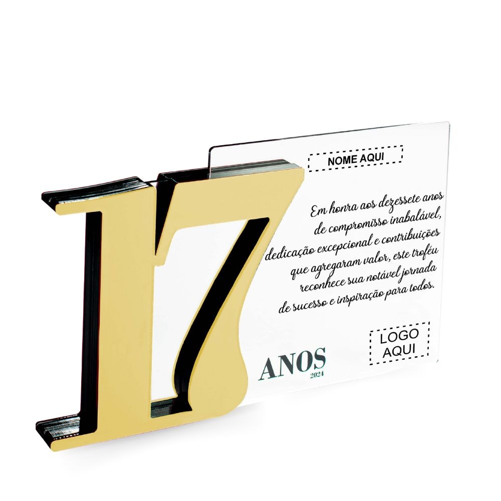 Placa Homenagem em Acrílico Personalizada 17 Anos Placa Homenagem em Acrílico Personalizada 17 Anos