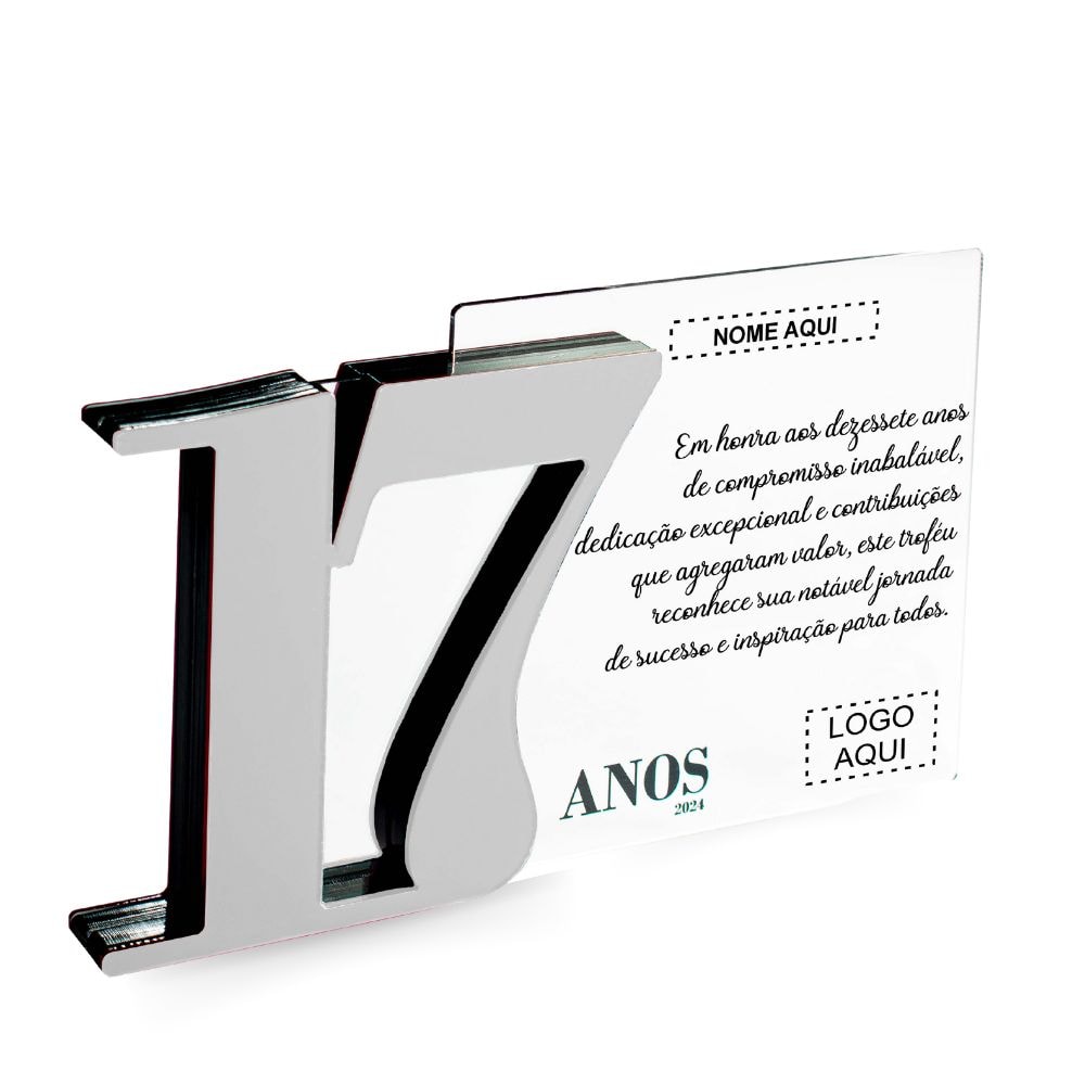 Placa Homenagem em Acrílico Personalizada 17 Anos Placa Homenagem em Acrílico Personalizada 17 Anos