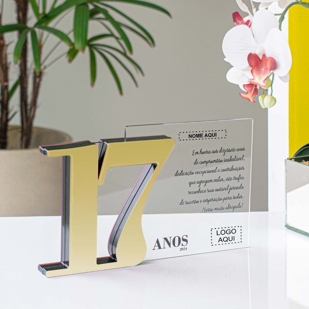 Placa Homenagem em Acrílico Personalizada 17 Anos Placa Homenagem em Acrílico Personalizada 17 Anos