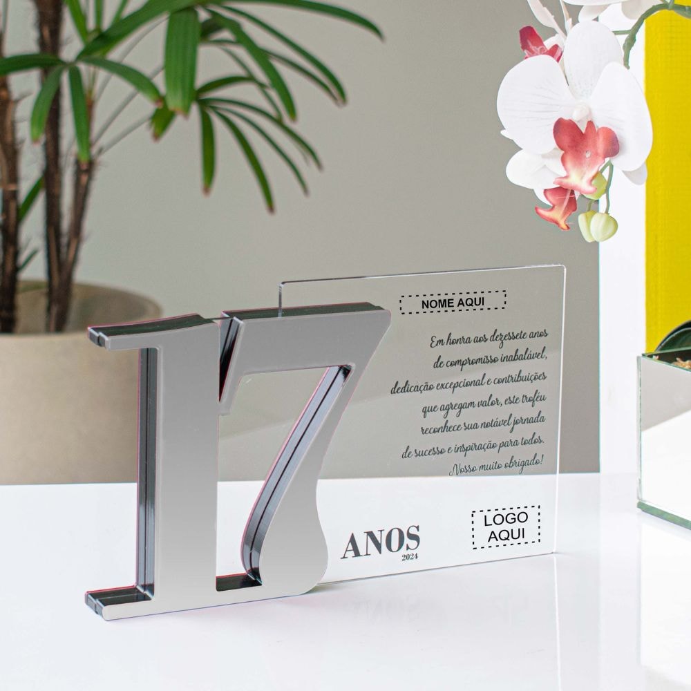 Placa Homenagem em Acrílico Personalizada 17 Anos Placa Homenagem em Acrílico Personalizada 17 Anos