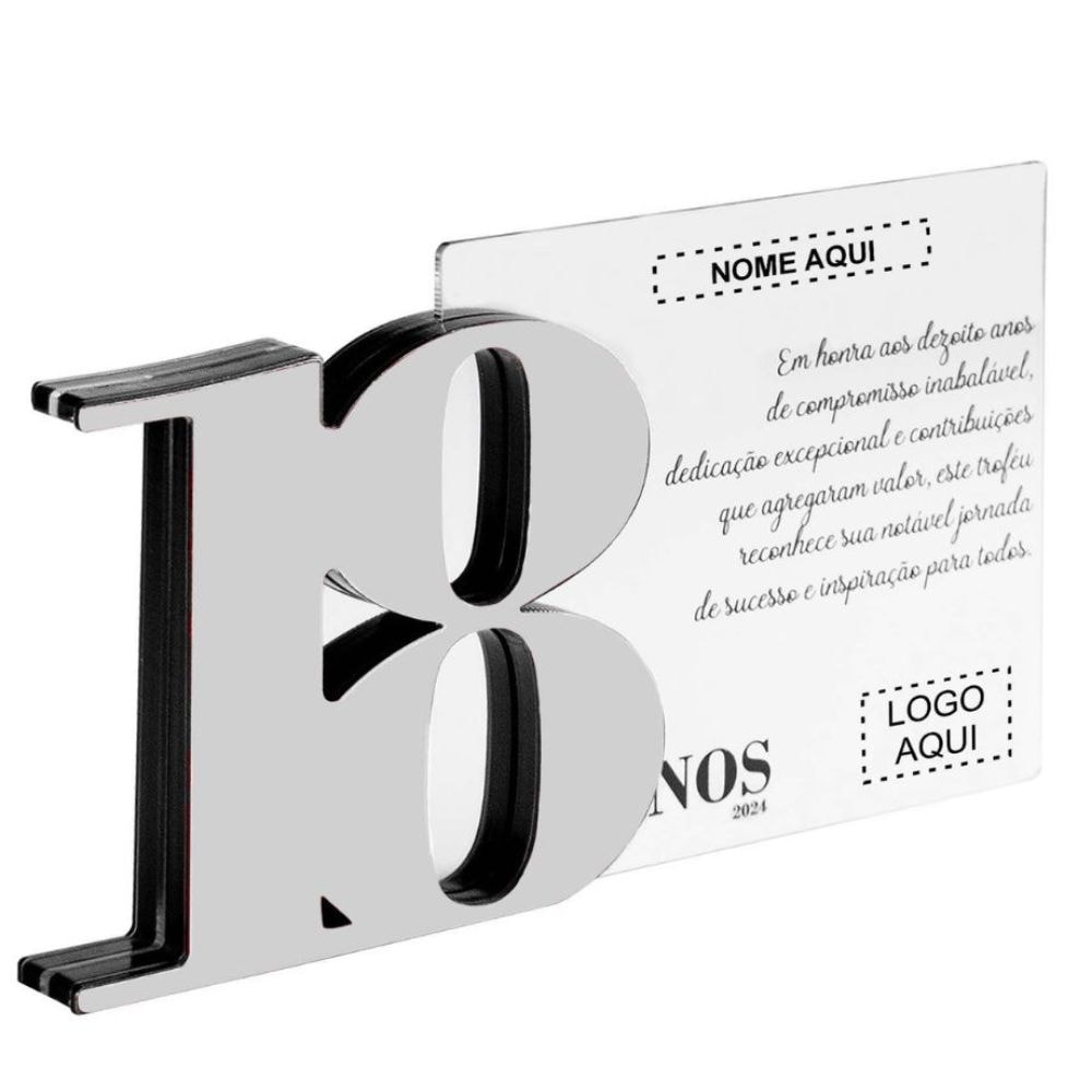 Placa Homenagem em Acrílico Personalizada 18 Anos Placa Homenagem em Acrílico Personalizada 18 Anos