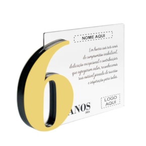 Placa Homenagem em Acrílico Personalizada 6 Anos