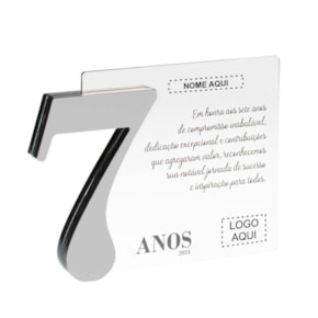 Placa Homenagem em Acrílico Personalizada 7 Anos