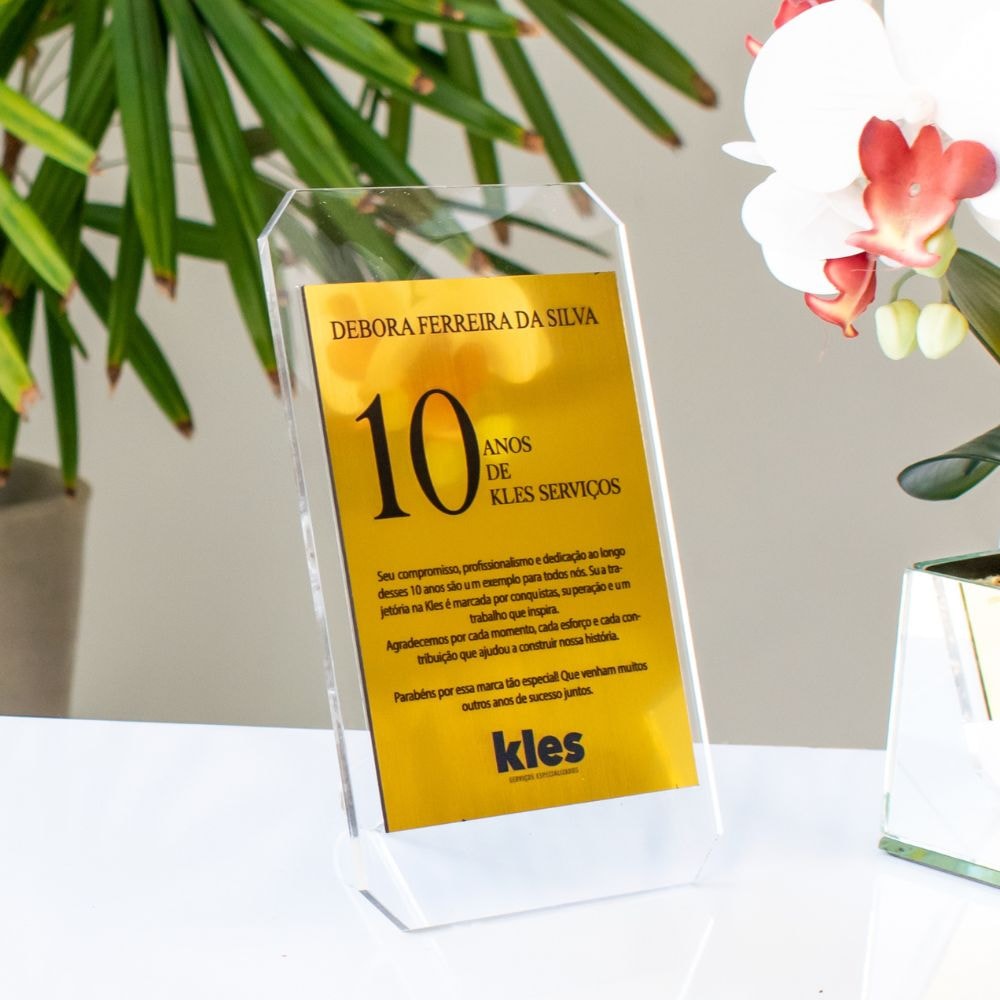 Placa Homenagem em Acrílico Personalizada Placa Homenagem em Acrílico Personalizada