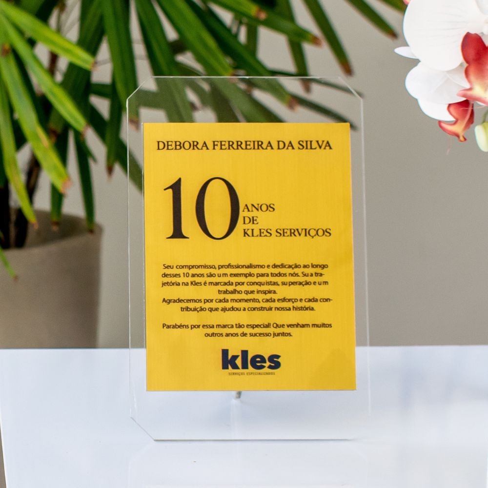 Placa Homenagem em Acrílico Personalizada Placa Homenagem em Acrílico Personalizada