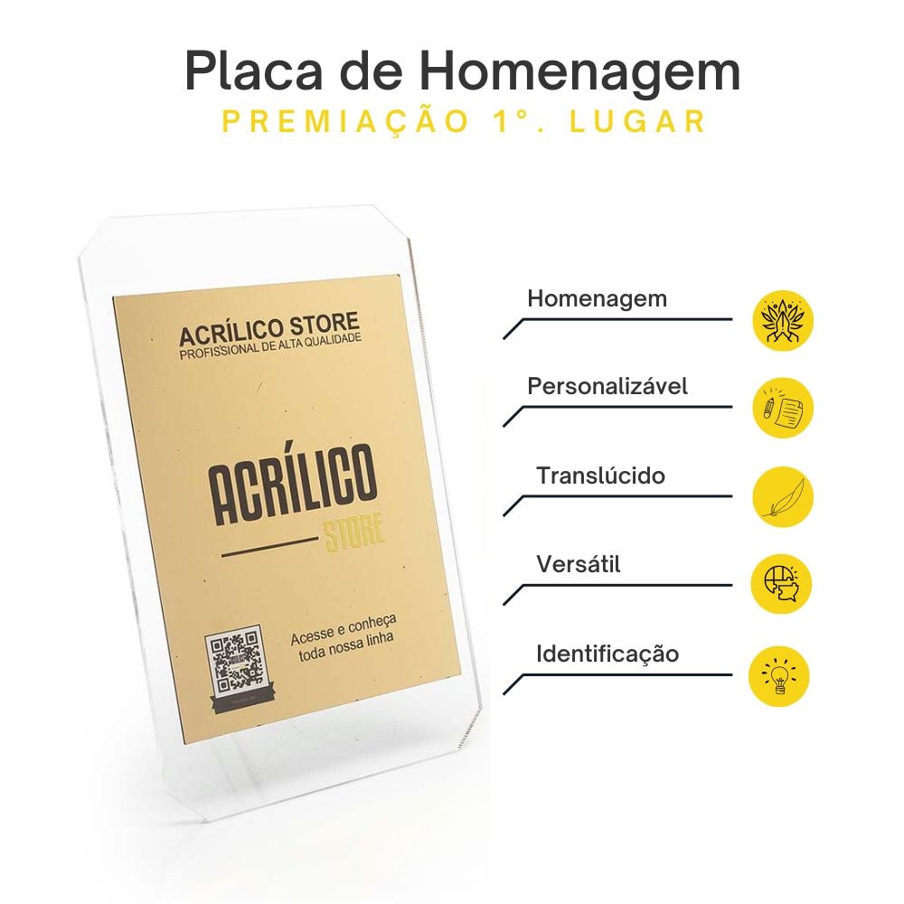 Placa Homenagem em Acrílico Personalizada Placa Homenagem em Acrílico Personalizada