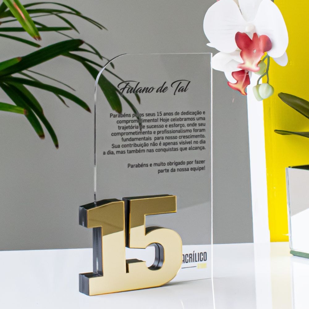 Placa Homenagem Vertical em Acrílico Personalizada 15 Anos Placa Homenagem Vertical em Acrílico Personalizada 15 Anos