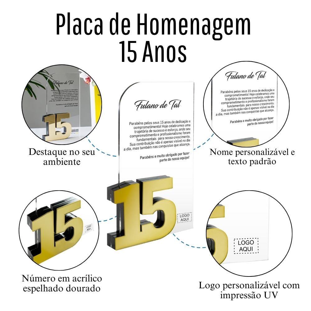 Placa Homenagem Vertical em Acrílico Personalizada 15 Anos Placa Homenagem Vertical em Acrílico Personalizada 15 Anos