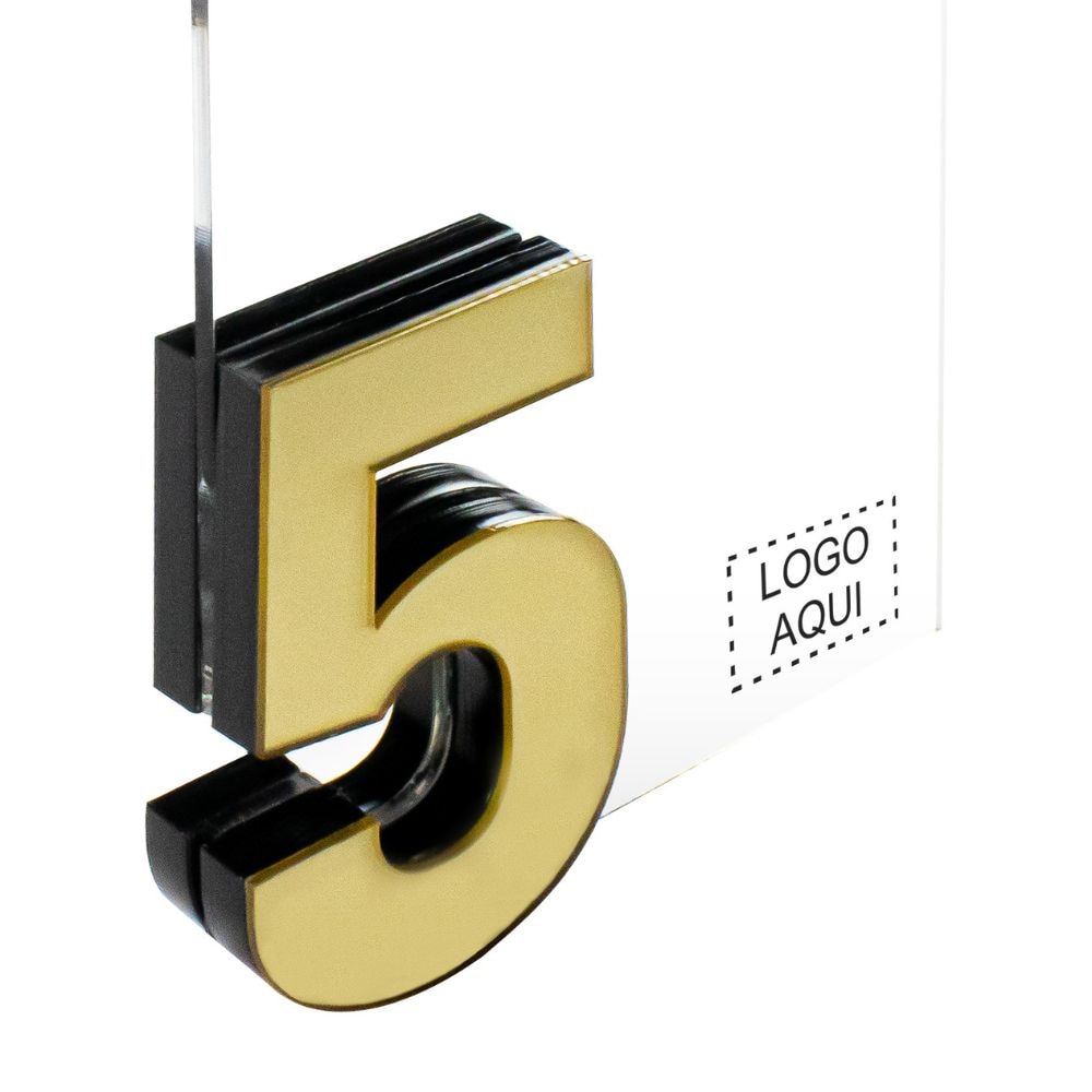 Placa Homenagem Vertical em Acrílico Personalizada 5 Anos