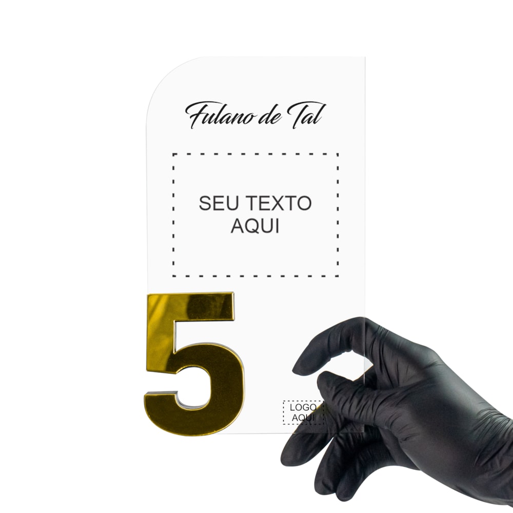 Placa Homenagem Vertical em Acrílico Personalizada 5 Anos