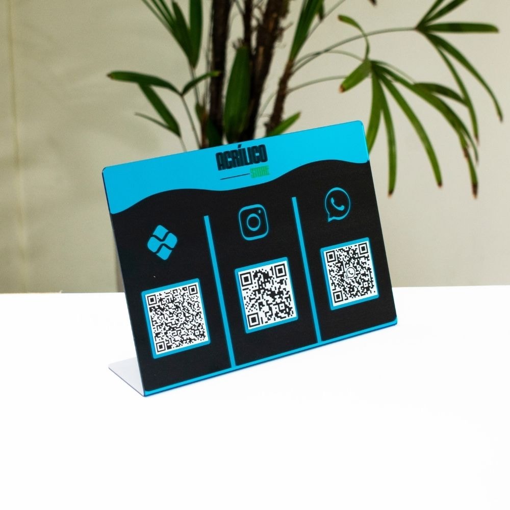 Placa Pix Impresso QR Codes De Redes Sociais