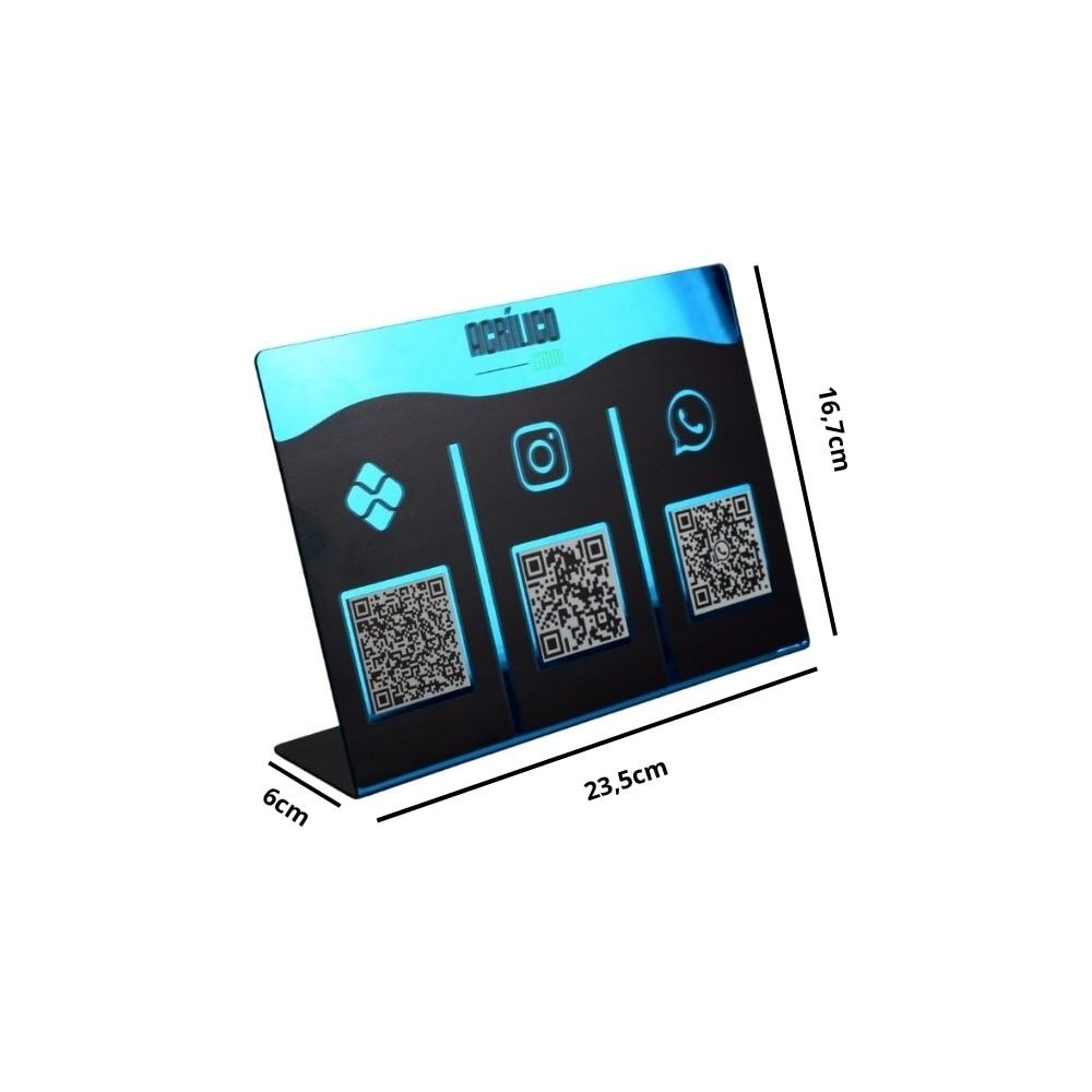 Placa Pix Impresso QR Codes De Redes Sociais