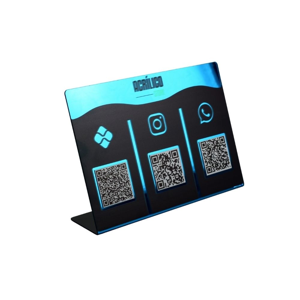 Placa Pix Impresso QR Codes De Redes Sociais