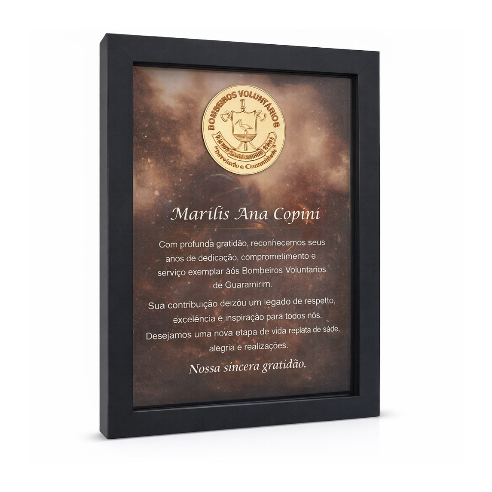 Placa Quadro de Premiação A4