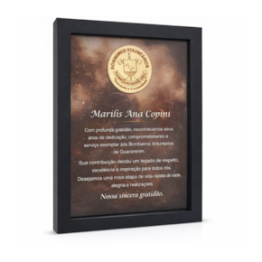 Placa Quadro de Premiação A5