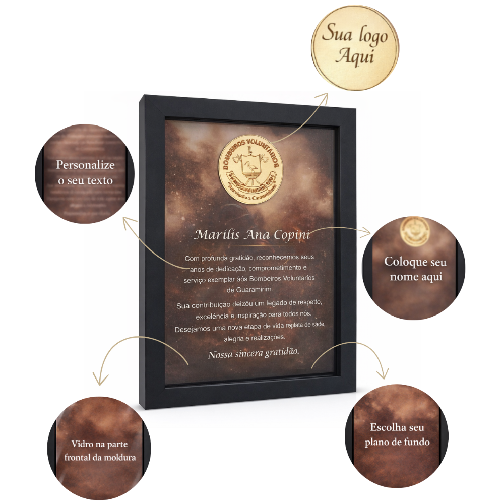 Placa Quadro de Premiação A5