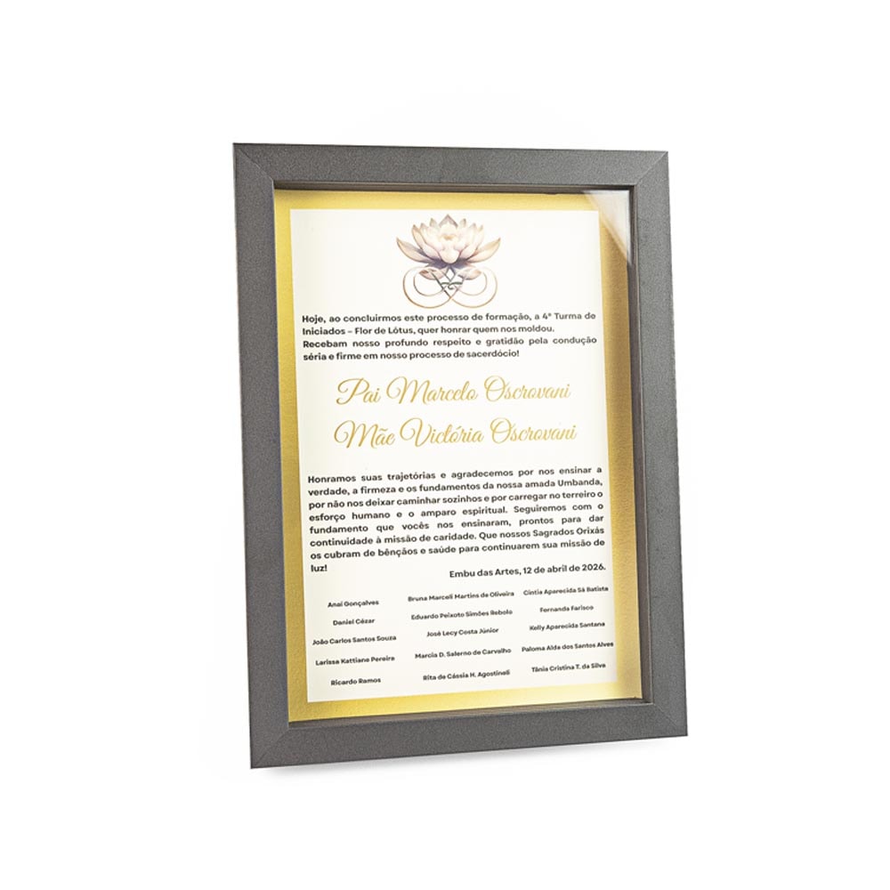 Placa Quadro de Premiação A5