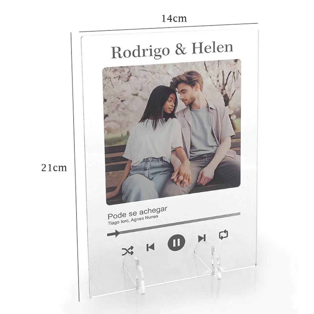 Placa Spotify Personalizada em Acrílico 14x21cm Placa Spotify Personalizada em Acrílico 14x21cm