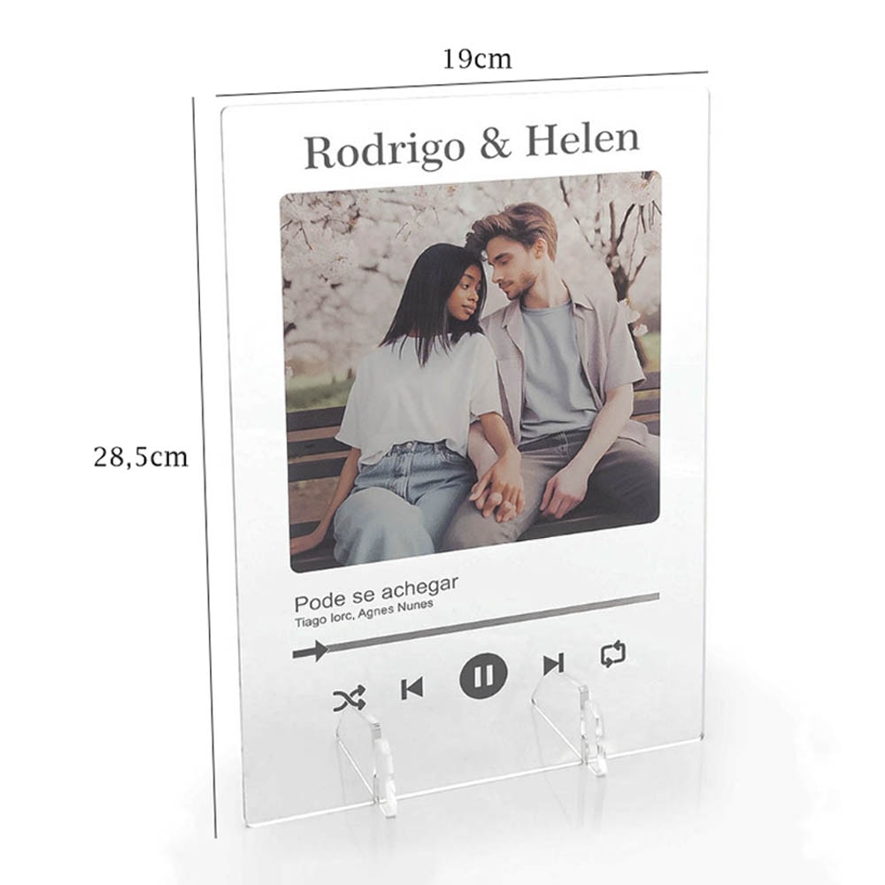 Placa Spotify Personalizada em Acrílico 19x28,5cm