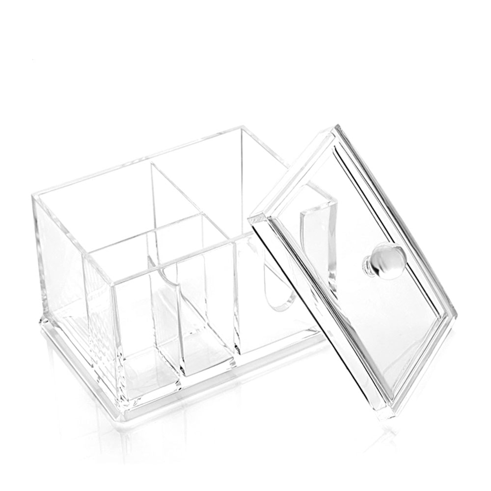 Porta Algodão e Cotonete Com 4 Divisórias Porta Algodão e Cotonete Com 4 Divisórias