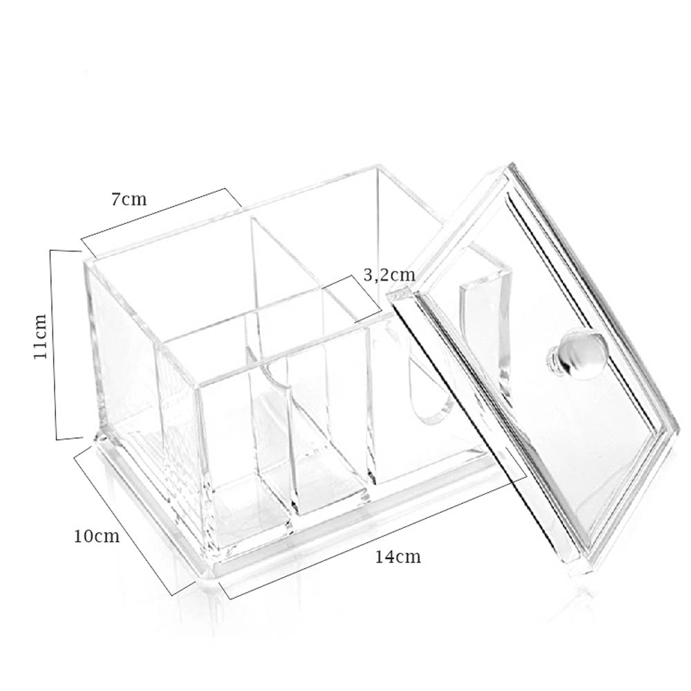 Porta Algodão e Cotonete Com 4 Divisórias Porta Algodão e Cotonete Com 4 Divisórias