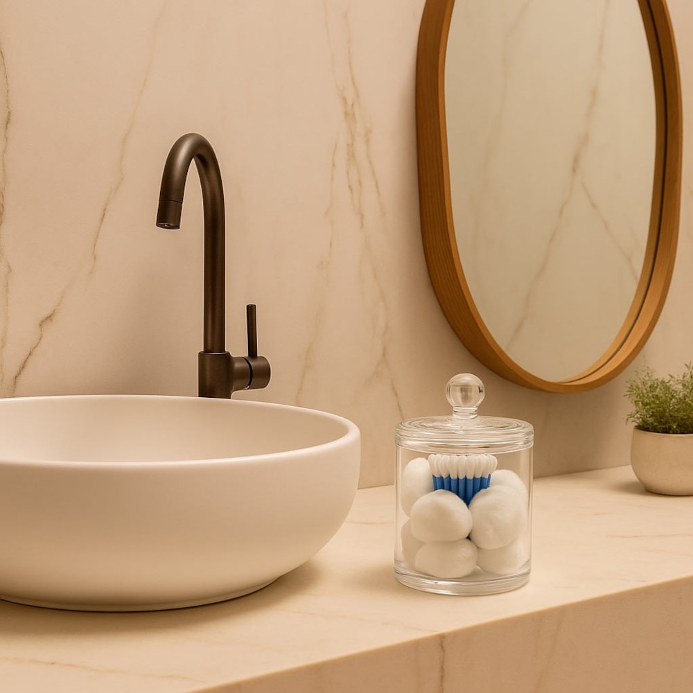 Porta Algodão e Cotonete em Acrílico Porta Algodão e Cotonete em Acrílico