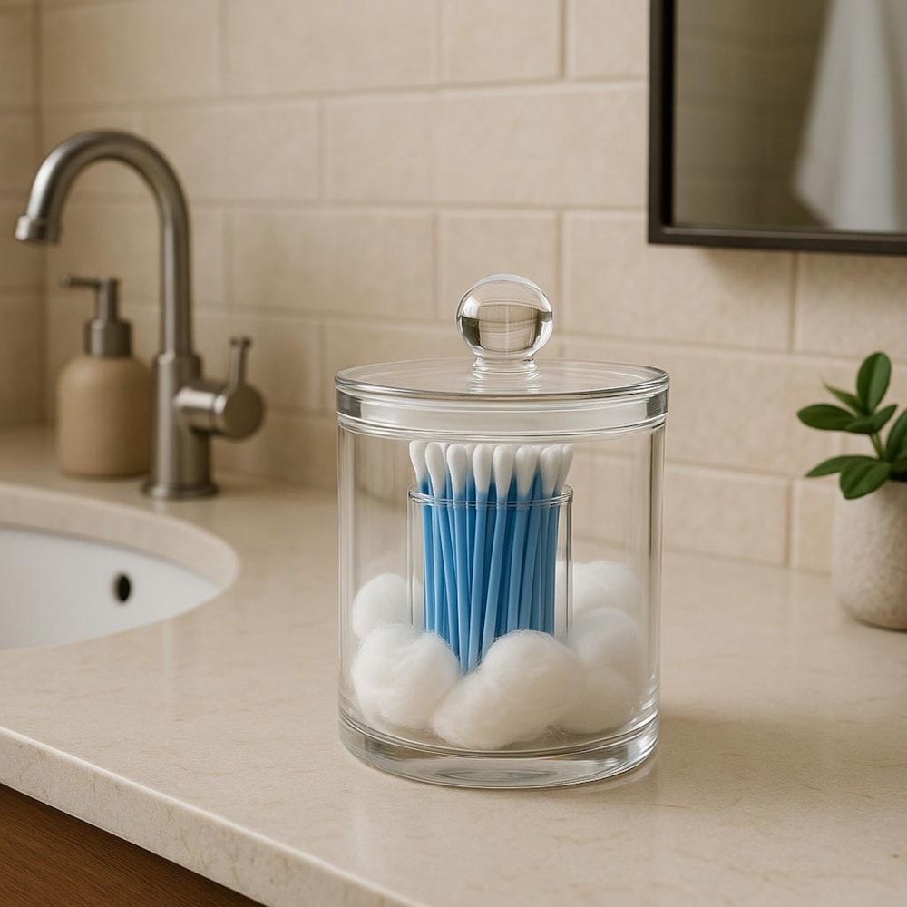 Porta Algodão e Cotonete em Acrílico Porta Algodão e Cotonete em Acrílico