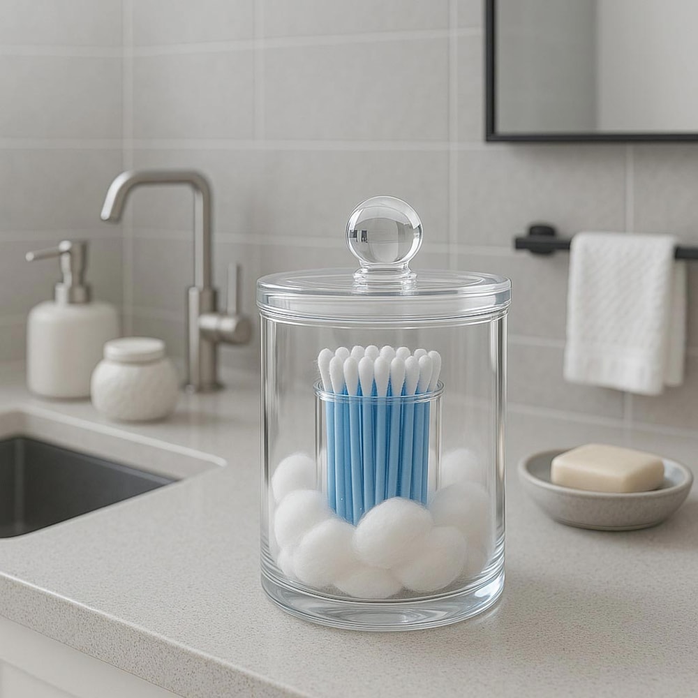 Porta Algodão e Cotonete em Acrílico Porta Algodão e Cotonete em Acrílico