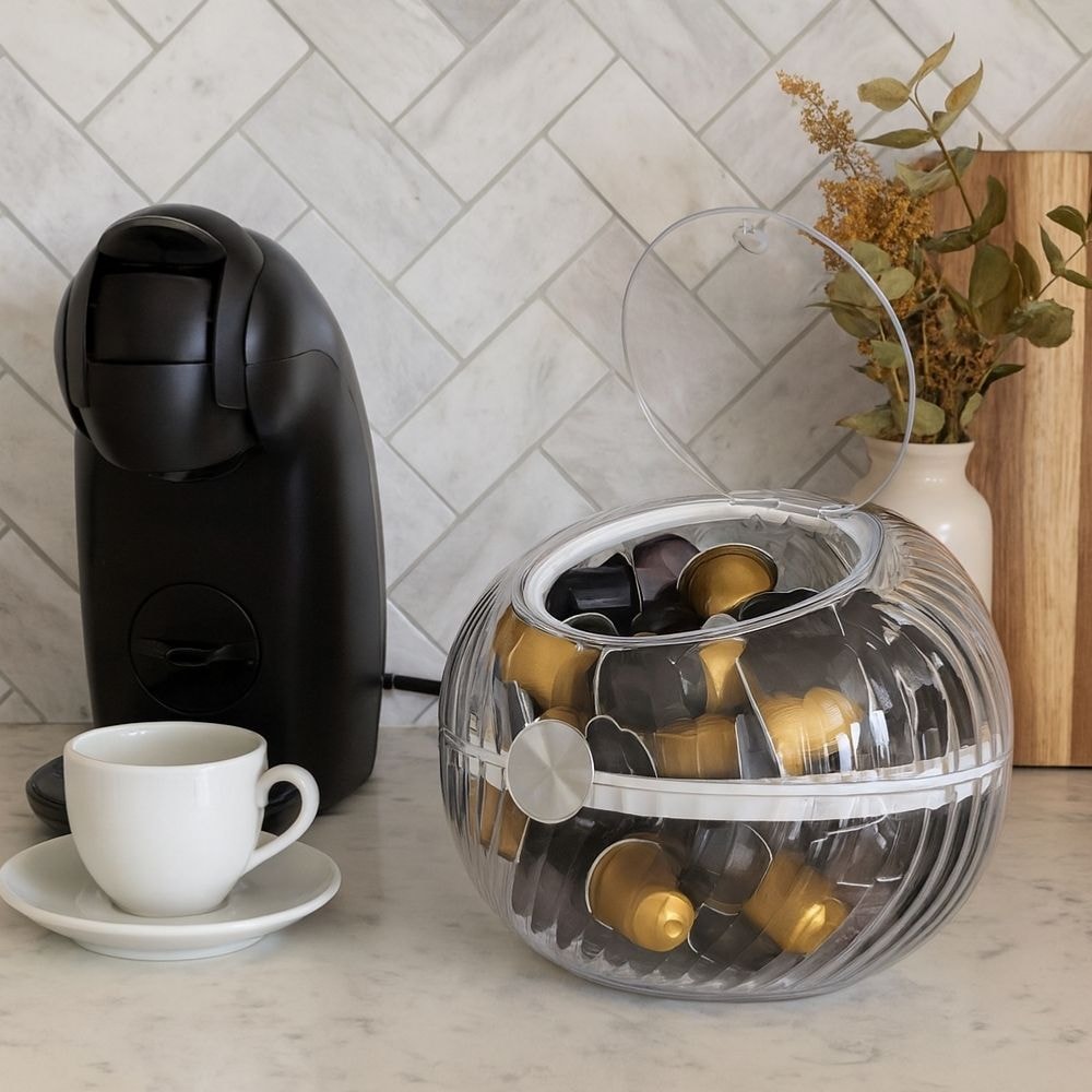 Porta Cápsulas de Café em Acrílico com Tampa
