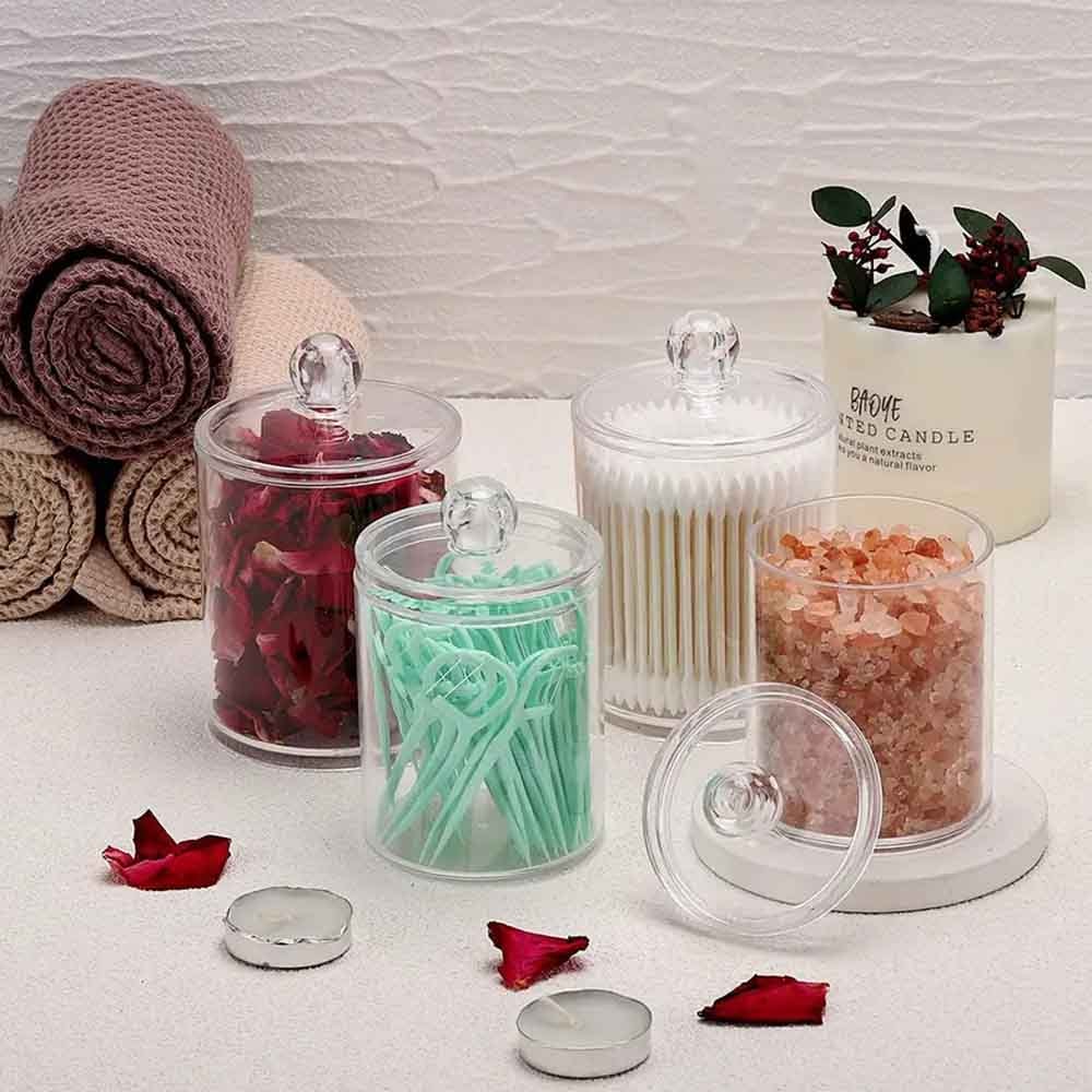 Porta Cotonete em Acrílico Com Tampa Porta Cotonete em Acrílico Com Tampa