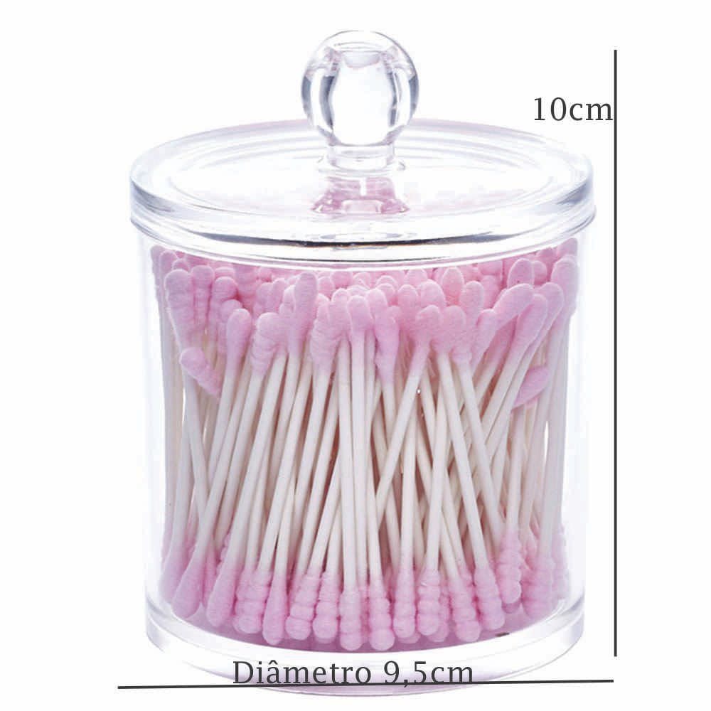 Porta Cotonete em Acrílico Com Tampa Porta Cotonete em Acrílico Com Tampa