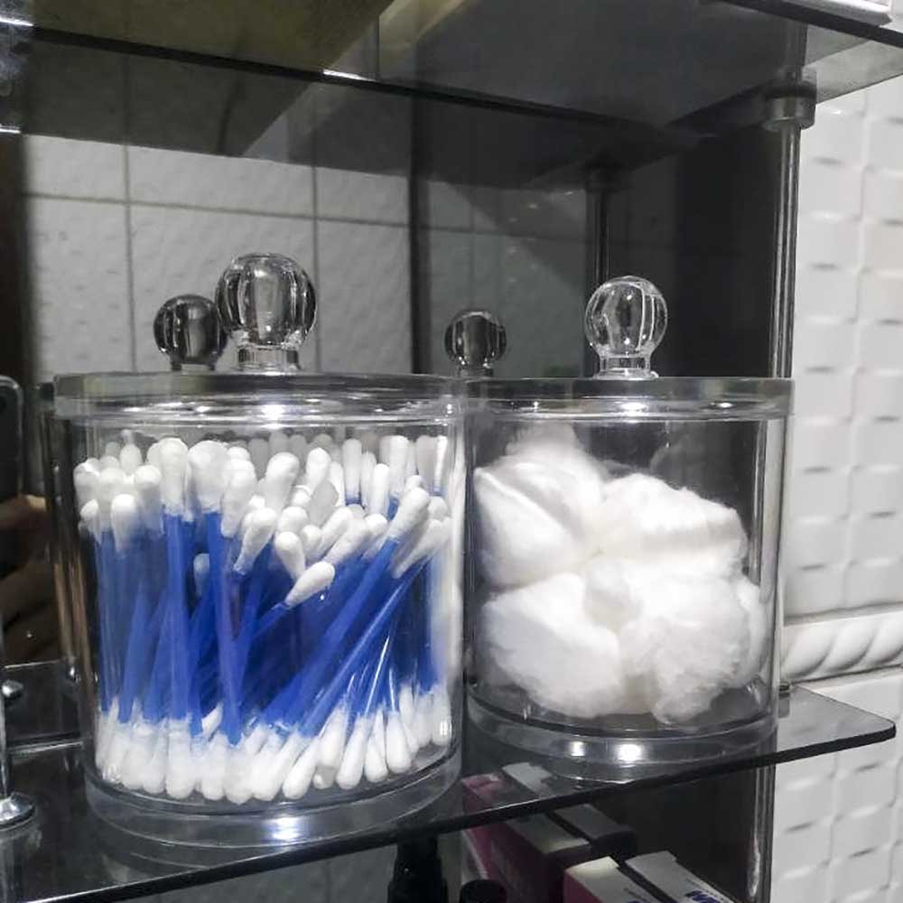 Porta Cotonete em Acrílico Com Tampa Porta Cotonete em Acrílico Com Tampa