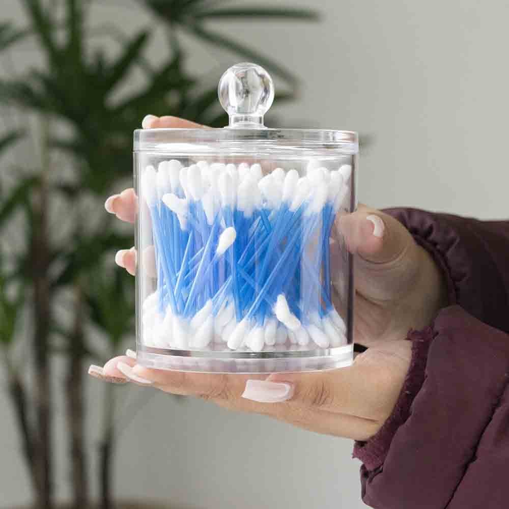 Porta Cotonete em Acrílico Com Tampa Porta Cotonete em Acrílico Com Tampa