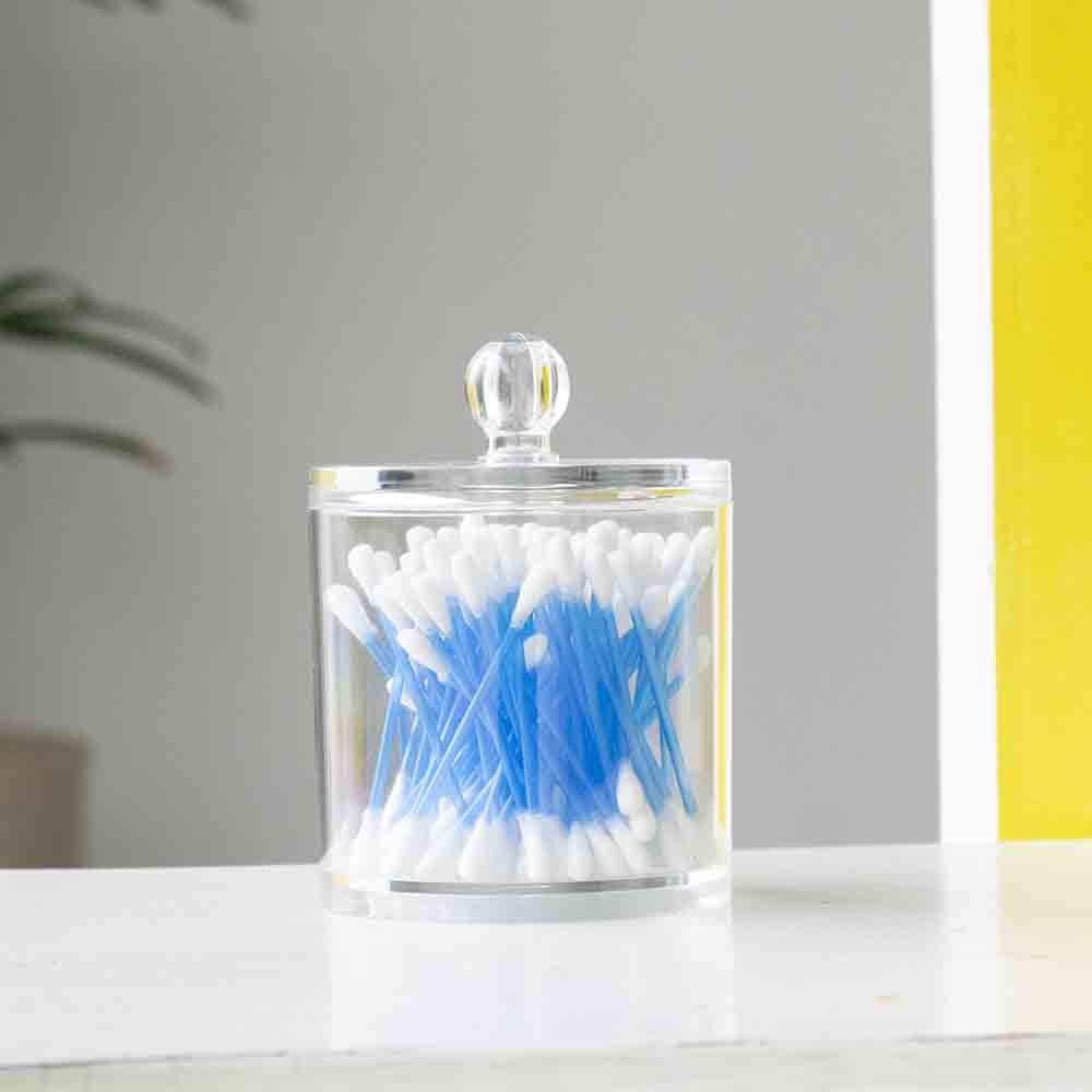 Porta Cotonete em Acrílico Com Tampa Porta Cotonete em Acrílico Com Tampa