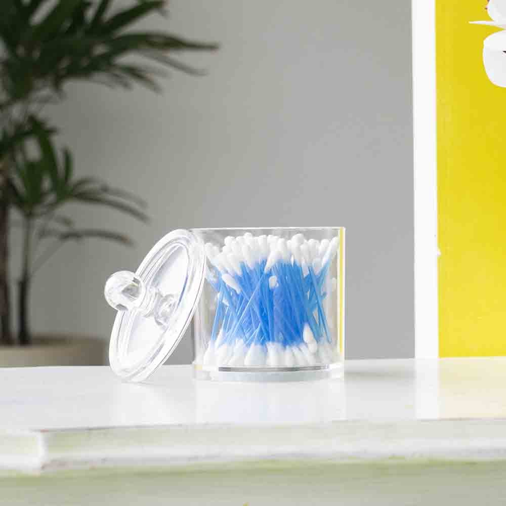 Porta Cotonete em Acrílico Com Tampa Porta Cotonete em Acrílico Com Tampa