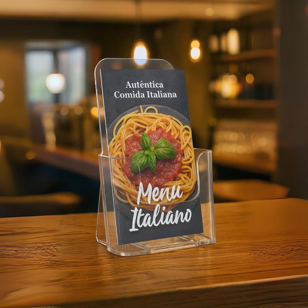 Porta Folheto com Bolsa A6 Vertical (10x15cm) Porta Folheto com Bolsa A6 Vertical (10x15cm)