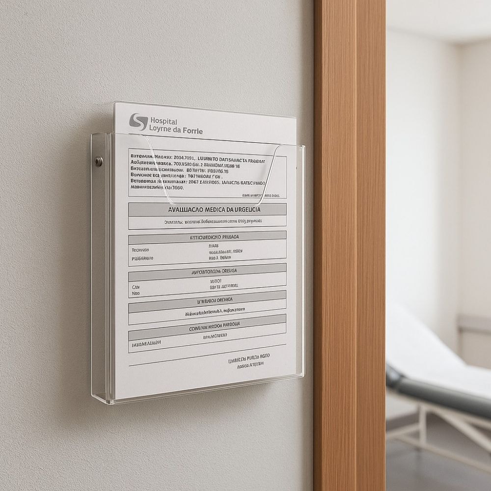 Porta Folheto de Parede A4 com Bolsa Vertical Porta Folheto de Parede A4 com Bolsa Vertical