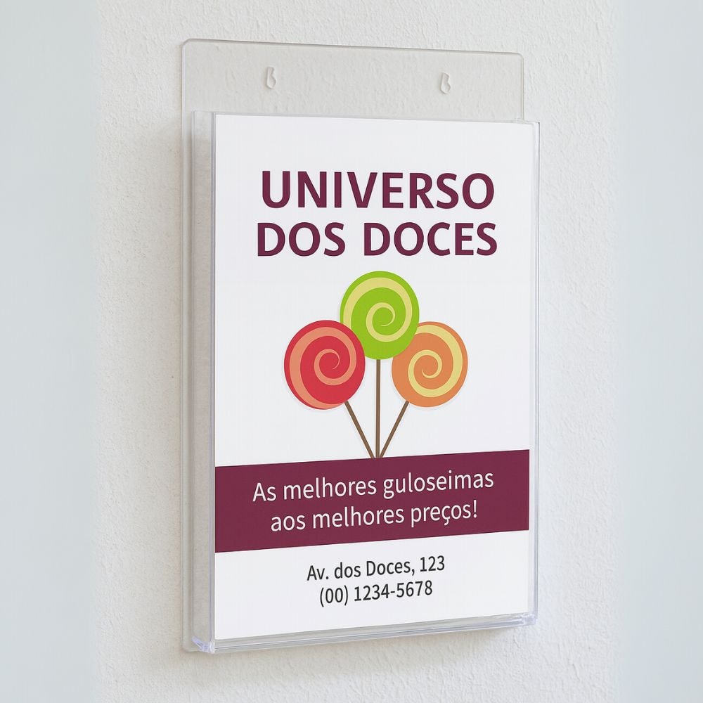 Porta Folheto de Parede A4 Vertical (21x30cm)