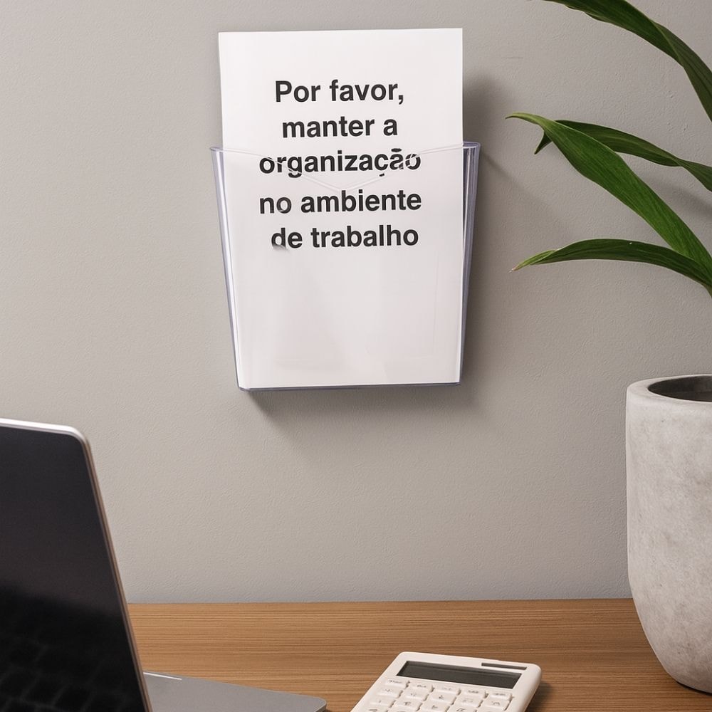 Porta Folheto de Parede com Bolsa A5 Vertical (15x21cm)
