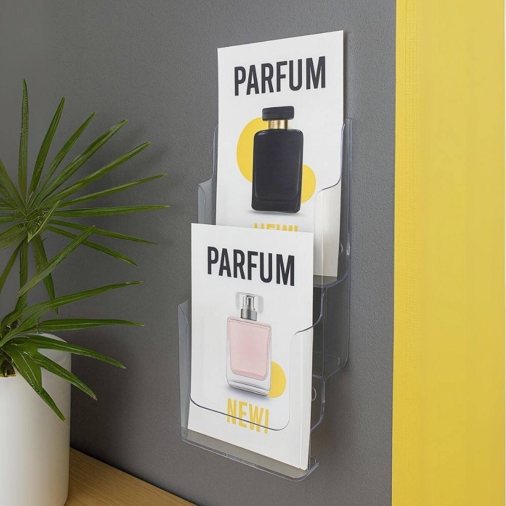 Porta Folheto Duplo com Bolsas A6 Vertical (10x15cm) Porta Folheto Duplo com Bolsas A6 Vertical (10x15cm)