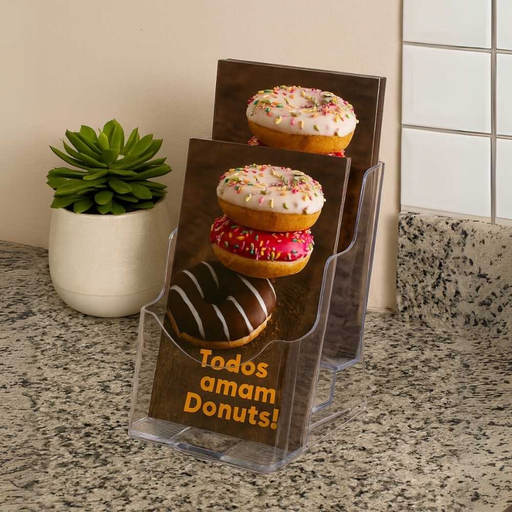 Porta Folheto Duplo com Bolsas A6 Vertical (10x15cm) Porta Folheto Duplo com Bolsas A6 Vertical (10x15cm)