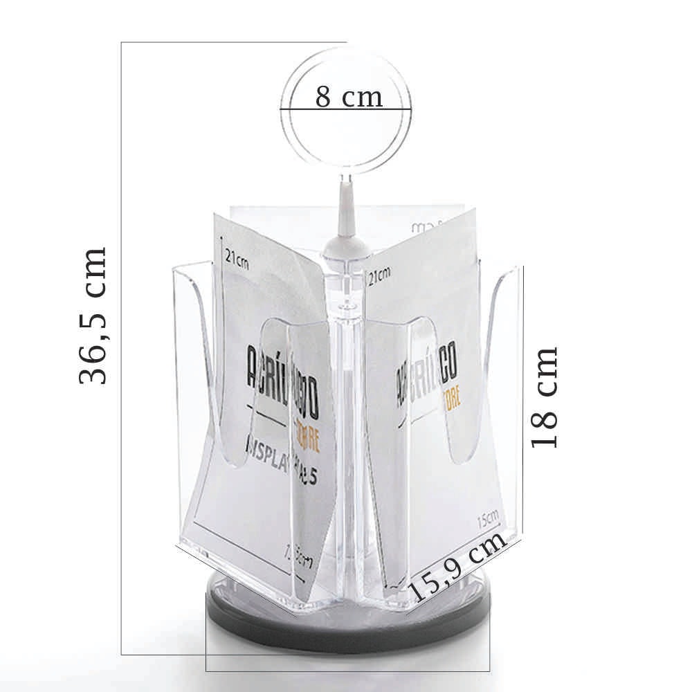 Porta Folheto Giratório com Bolsa A5 Vertical (15x21) Porta Folheto Giratório com Bolsa A5 Vertical (15x21)