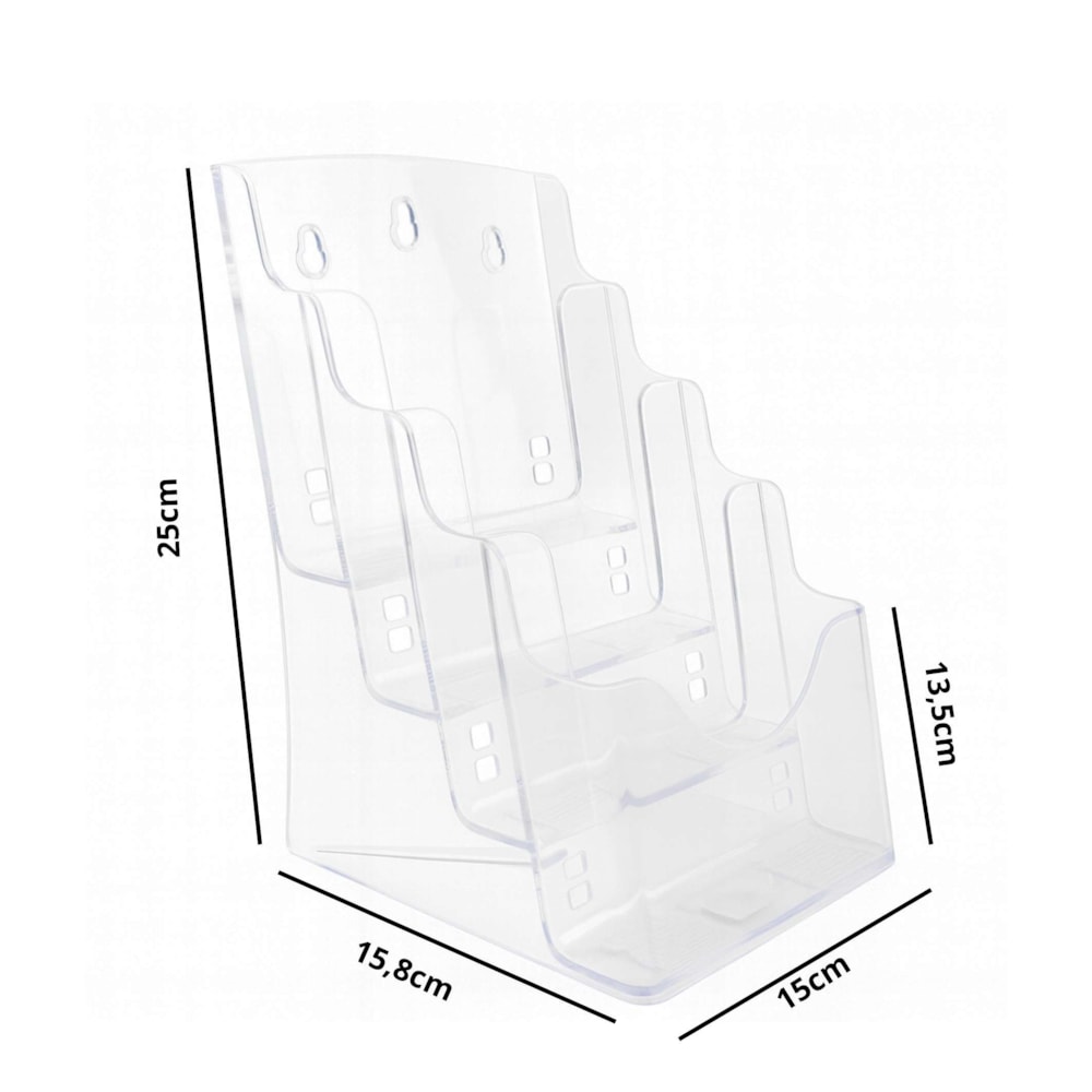Porta Folheto Quádruplo com Bolsas A5 Vertical (15x21cm)