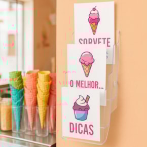 Porta Folheto Triplo com Bolsas A5 Vertical (15x21cm)